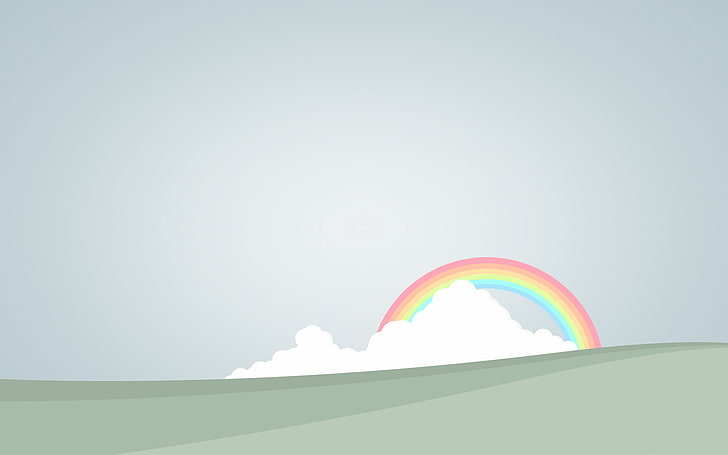 arco iris imágenes prediseñadas, nubes, arco iris, vector, Fondo de pantalla HD