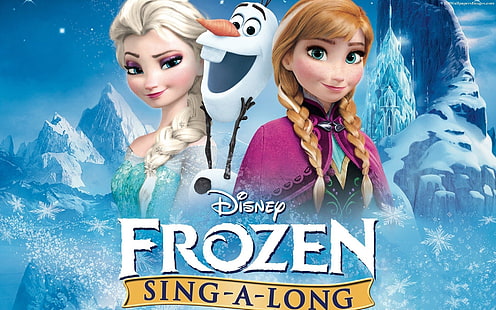 Disney Dondurulmuş Elsa ve Anna duvar kağıdı, Frozen (film), Olaf, Prenses Anna, Prenses Elsa, filmler, animasyonlu filmler, HD masaüstü duvar kağıdı HD wallpaper