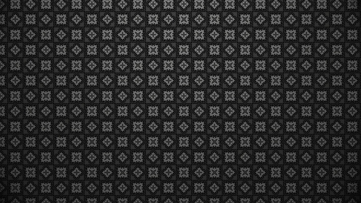 latar belakang hitam dan abu-abu, pola, monokrom, Wallpaper HD