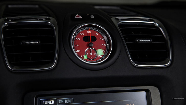черен и червен автомобилен панел с инструменти, Porsche Boxter, автомобил, HD тапет