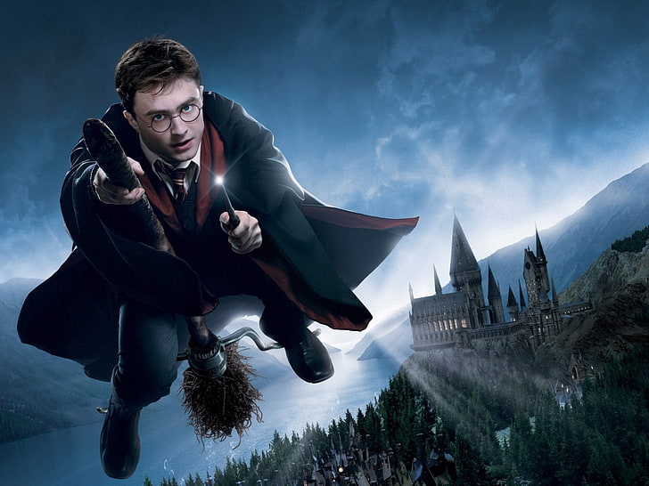 Sfondo di Harry Potter HD, Harry Potter, Castello di Hogwarts, Bacchetta, Sfondo HD