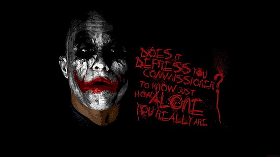 Fond d'écran Heath Ledger Joker, anime, Joker, typographie, MessenjahMatt, The Dark Knight, Fond d'écran HD HD wallpaper