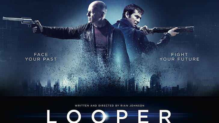 film, Looper, Bruce Willis, Joseph Gordon-Levitt, Sfondo HD