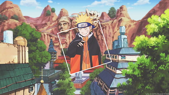 uzumaki naruto, konoha village, hokage, anime, HD-Hintergrundbild HD wallpaper