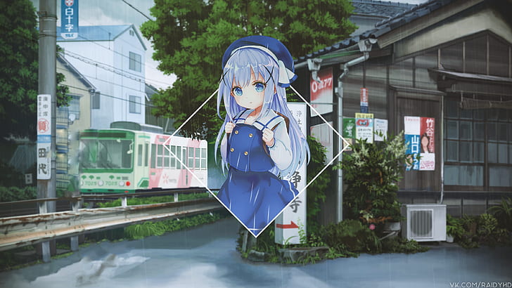 anime, meninas anime, picture-in-picture, Kafuu Chino, HD papel de parede