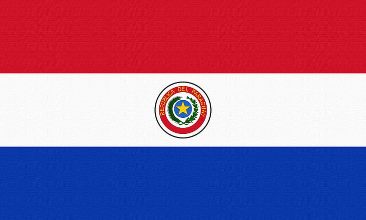 красный, белый и синий полосатый флаг, парагвай, флаг, линия, HD обои