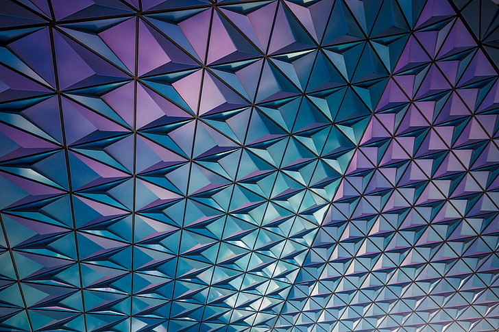 blue glass wallpaper, texture, surface, shape, HD wallpaper