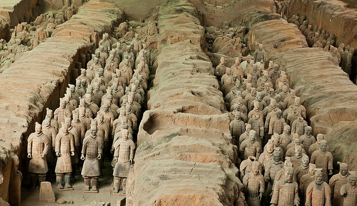 Ejército de terracota, China, arqueología, el ejército de terracota, Fondo de pantalla HD