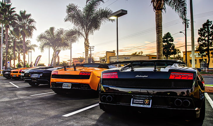 Lamborgini negro deportivo, Lamborghini, gallardo, murcielago, supercars, aventador, Fondo de pantalla HD