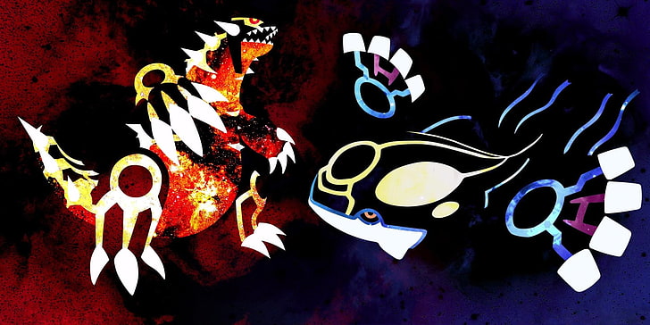 Pokémon, Pokémon: Omega Ruby and Alpha Sapphire, Groudon (Pokémon), Kyogre (Pokémon), HD wallpaper