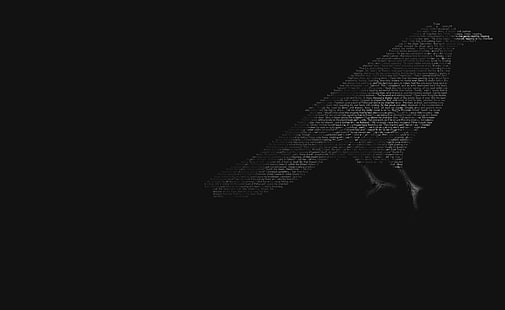 Ворон Типография, Черная ворона, Художественная, Типография, Ворон, HD обои HD wallpaper