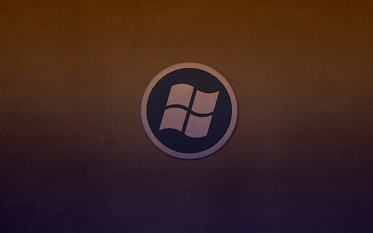 Windowsロゴデジタル壁紙、ラウンド、ロゴ、窓、暗い背景、 HDデスクトップの壁紙