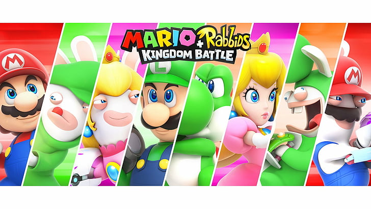 Video Game, Mario + Rabbids Kingdom Battle, Luigi, Mario, Princess Peach, Raving Rabbids, HD wallpaper