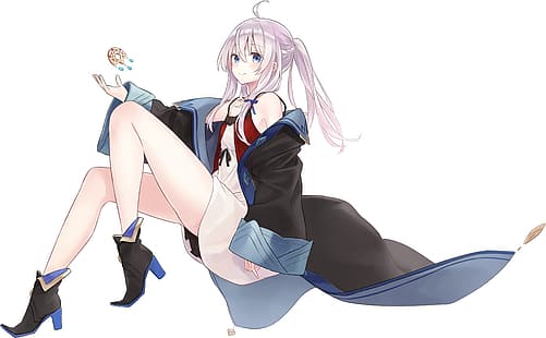 Anime-Mädchen, Majo no Tabitabi, Elaina (Majo no Tabitabi), Azuuru, Oberschenkel, HD-Hintergrundbild HD wallpaper