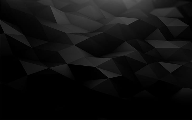 Polygon Art Abstract Black HD, นามธรรม, ดิจิตอล / อาร์ตเวิร์ค, ดำ, ศิลปะ, รูปหลายเหลี่ยม, วอลล์เปเปอร์ HD