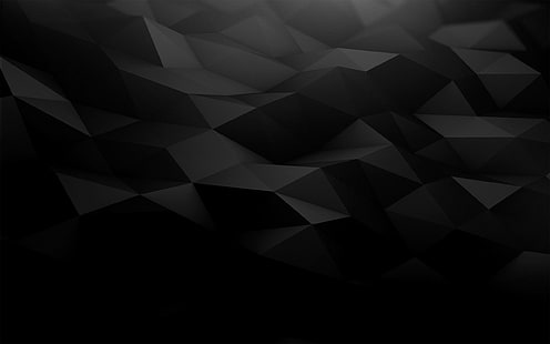 Polygon Art Abstract Black HD, นามธรรม, ดิจิตอล / อาร์ตเวิร์ค, ดำ, ศิลปะ, รูปหลายเหลี่ยม, วอลล์เปเปอร์ HD HD wallpaper