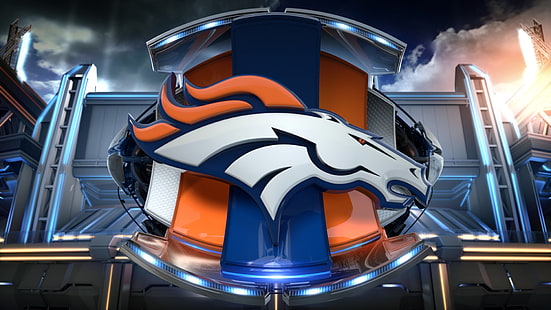 Denver Broncos-logotyp, Denver Broncos, logotyp, amerikansk fotboll, HD tapet HD wallpaper