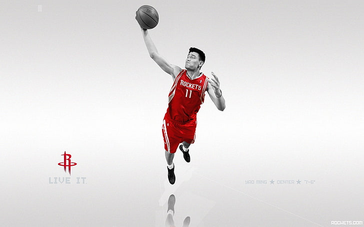 Yao Ming, NBA, basketball, Yao Ming, Houston, Houston Rockets , rocket, sports, HD wallpaper