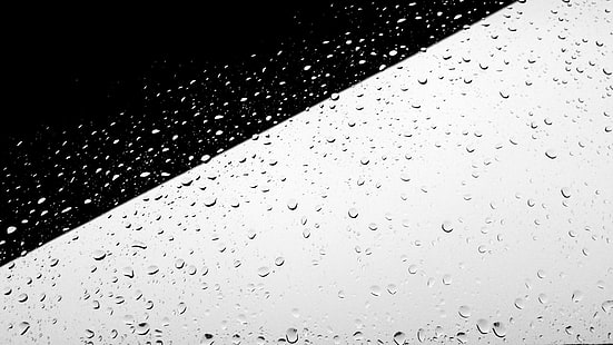 blackwhite, black and white, minimal, minimalist, minimalistic, rain, raindrops, rainy, HD wallpaper HD wallpaper