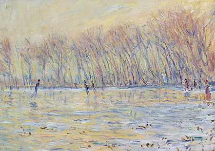 paysage, photo, Claude Monet, Les patineurs à Giverny, Fond d'écran HD HD wallpaper