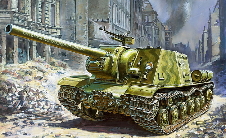 Military, ISU-122, Artistic, Tank, HD wallpaper