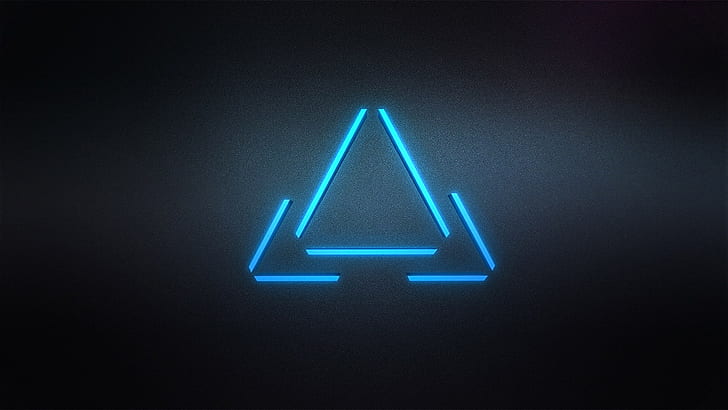 Triangle, Art numérique, Minimalisme, oeuvre triangulaire bleu clair, triangle, art numérique, minimalisme, Fond d'écran HD