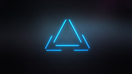 Triângulo, arte digital, minimalismo, arte triangular azul claro, triângulo, arte digital, minimalismo, HD papel de parede HD wallpaper