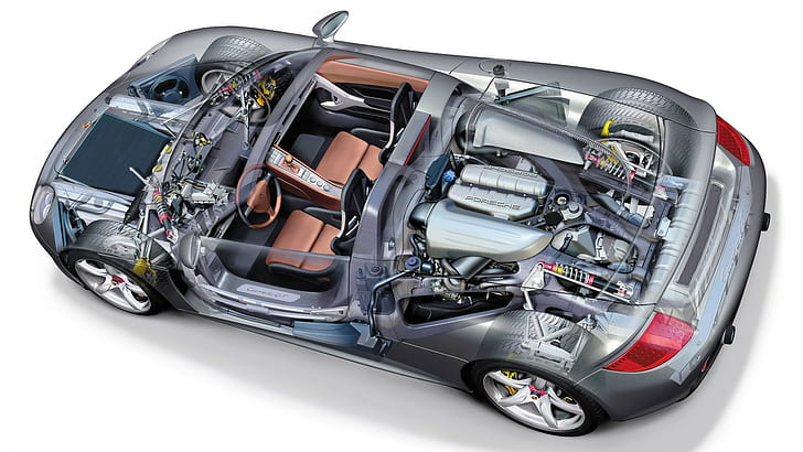 Porsche Carrera GT Cutaway HD, cars, porsche, gt, carrera, cutaway, HD wallpaper