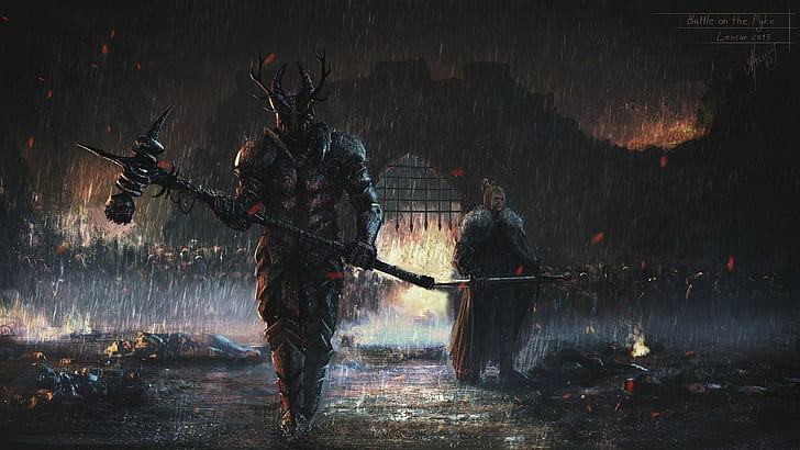 monstro em pé carregando papel de parede machado garrafa, Game of Thrones, HD papel de parede