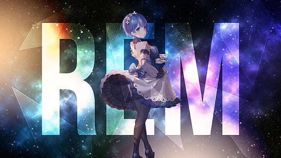 Rem anime karaktär affisch, Re: Zero Kara Hajimeru Isekai Seikatsu, animeflickor, Rem (Re: Zero), HD tapet HD wallpaper