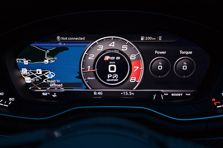 Audi RS5, Audi, Autos, 4k, HD, Tacho, Innenraum, HD-Hintergrundbild