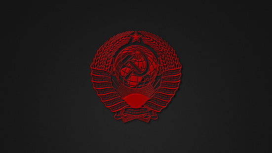 червено лого, минимализъм, СССР, герб, HD тапет HD wallpaper