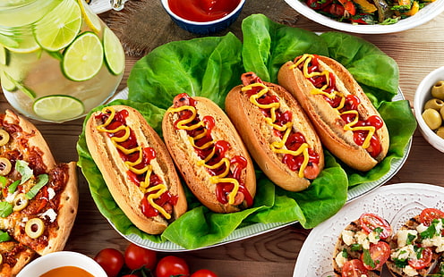 hot dogs, food, HD wallpaper HD wallpaper