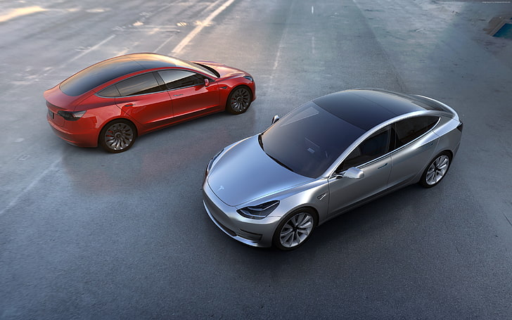 carros elétricos, Elon Musk, sedan, Tesla Model 3 Prototype, HD papel de parede