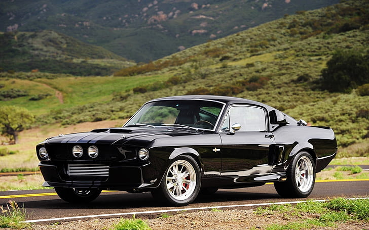 black, cars, ford, hot, muscle, mustang, roads, rod, super, tuning, vehicles, HD wallpaper