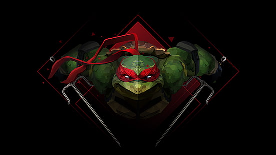 Rafael, Teenage Mutant Ninja Turtles, fundo escuro, HD, HD papel de parede HD wallpaper