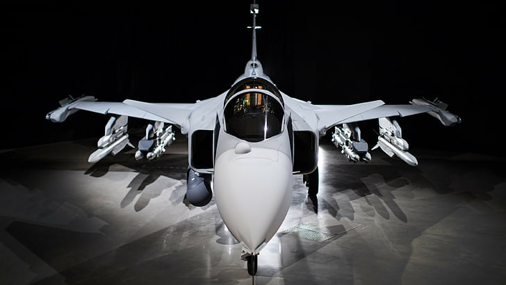 weißes Kampfflugzeug, JAS-39E Gripen, Kampfflugzeug, schwedische Luftwaffe, HD-Hintergrundbild