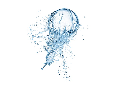 ilustrasi percikan air, air, muncrat, latar belakang putih, Wallpaper HD HD wallpaper