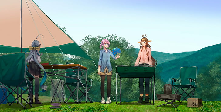 Anime, Kantai-Sammlung, Kiyoshimo (Kancolle), Kongou (Kancolle), Shiranui (Kancolle), HD-Hintergrundbild