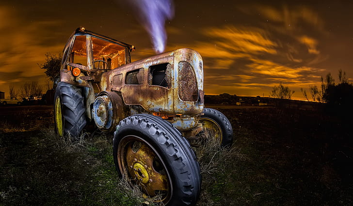 Maschine, Nacht, Traktor, HD-Hintergrundbild