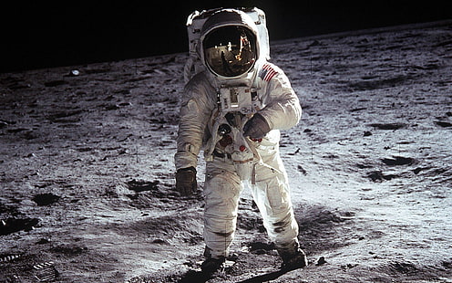 космонавт, космонавт, Луна, НАСА, космос, Аполлон, скафандр, HD обои HD wallpaper