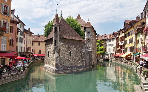 França, canal, Annecy, HD papel de parede HD wallpaper