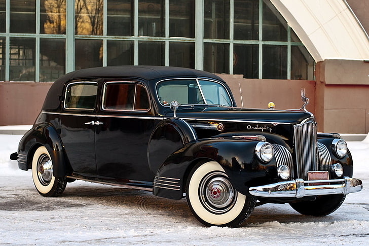 Vehicles, Packard 180, Black Car, Car, Full-Size Car, Luxury Car, Old Car, Vintage Car, HD wallpaper