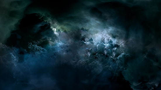 nocne niebo, chmury, burza, noc, Tapety HD HD wallpaper