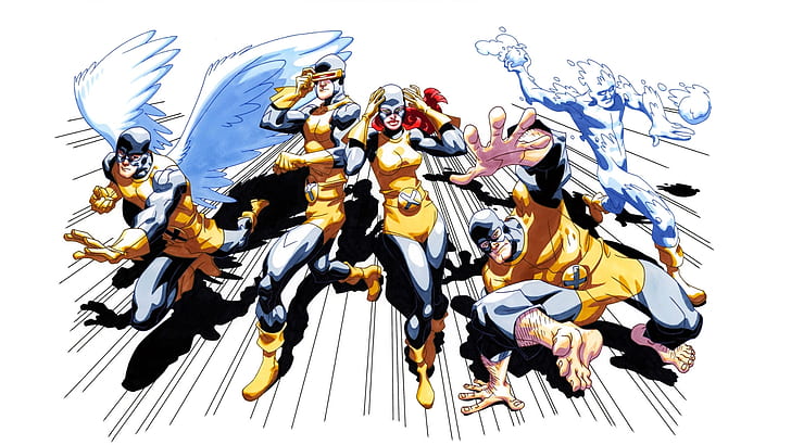 X-Men, Angel, Cyclops (Marvel Comics), Iceman (Marvel Comics), HD wallpaper