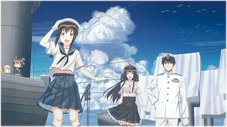 Anime, Kantai Collection, Admiral (Kancolle), Fubuki (Kancolle), Kongou (Kancolle), HD wallpaper