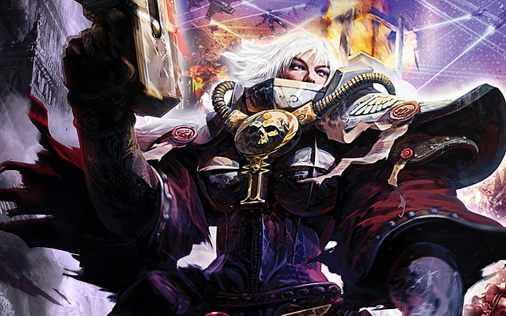 Warhammer 40000 ، راهبات المعركة ، لوحة ، جمجمة، خلفية HD