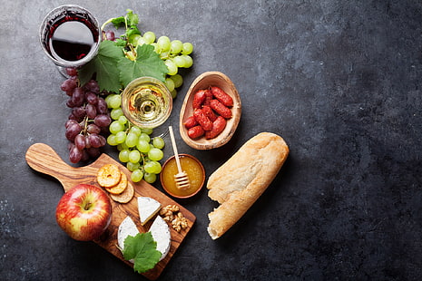 jedzenie, martwa natura, owoce, chleb, jagody, Tapety HD HD wallpaper