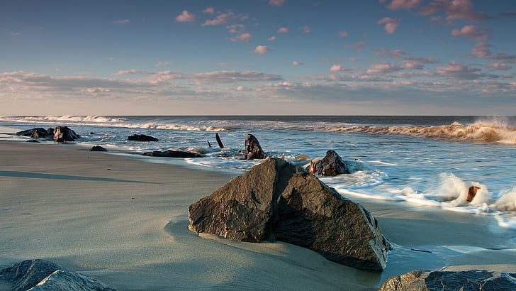 Пляж Океан Скалы Камни HD, природа, океан, пляж, скалы, камни, HD обои