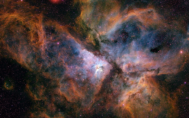 red, black, and white abstract painting, space, stars, nebula, Carina Nebula, HD wallpaper
